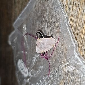 New Sterling Silver Natural rose quartz ring Size 6